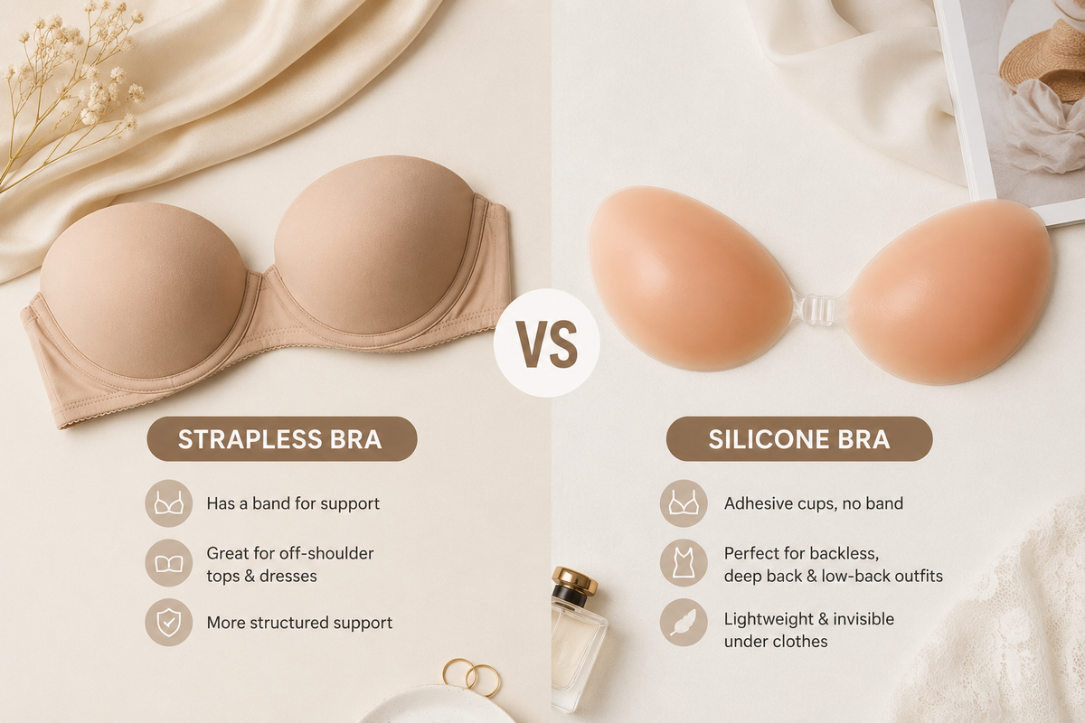 Silicone bra vs strapless bra